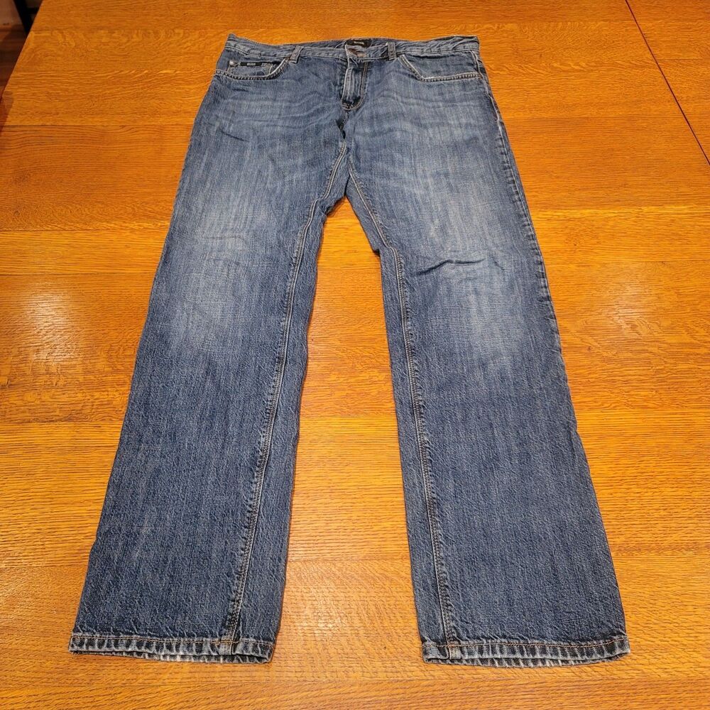 Hugo Boss Men's Jeans 35x34 Blue Distressed Denim